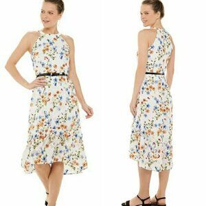 Elle Halter Fit and Flare Floral Dress Sz S